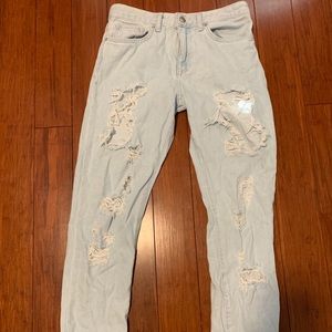 Forever 21 distressed high waisted mom jeans